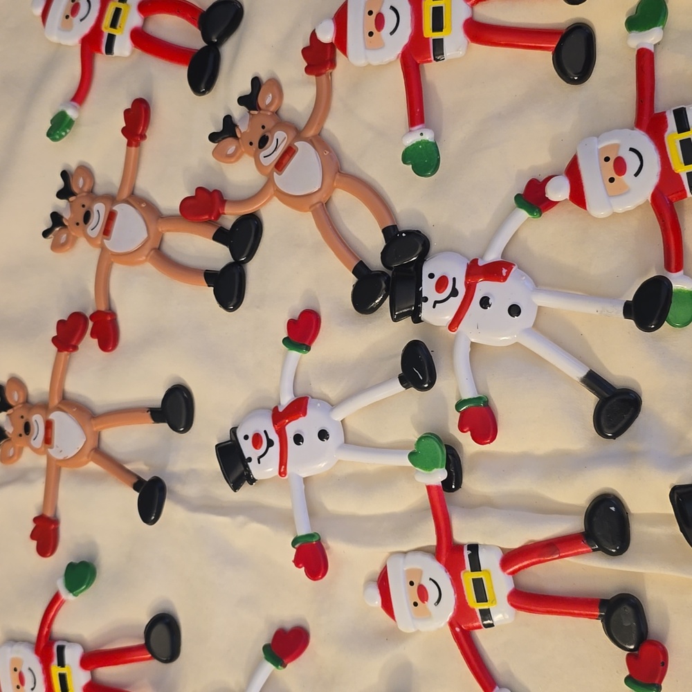 23 Snowman, Santa, and Reindeer Bendable Figurines Holidays New - Picture 3 of 6